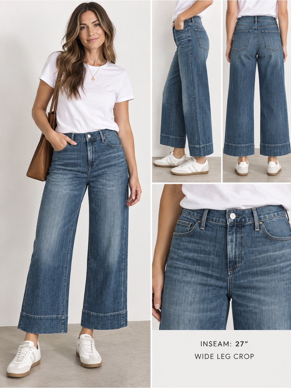 Citizens Of Humanity Blue Wide Leg Crop Jeans